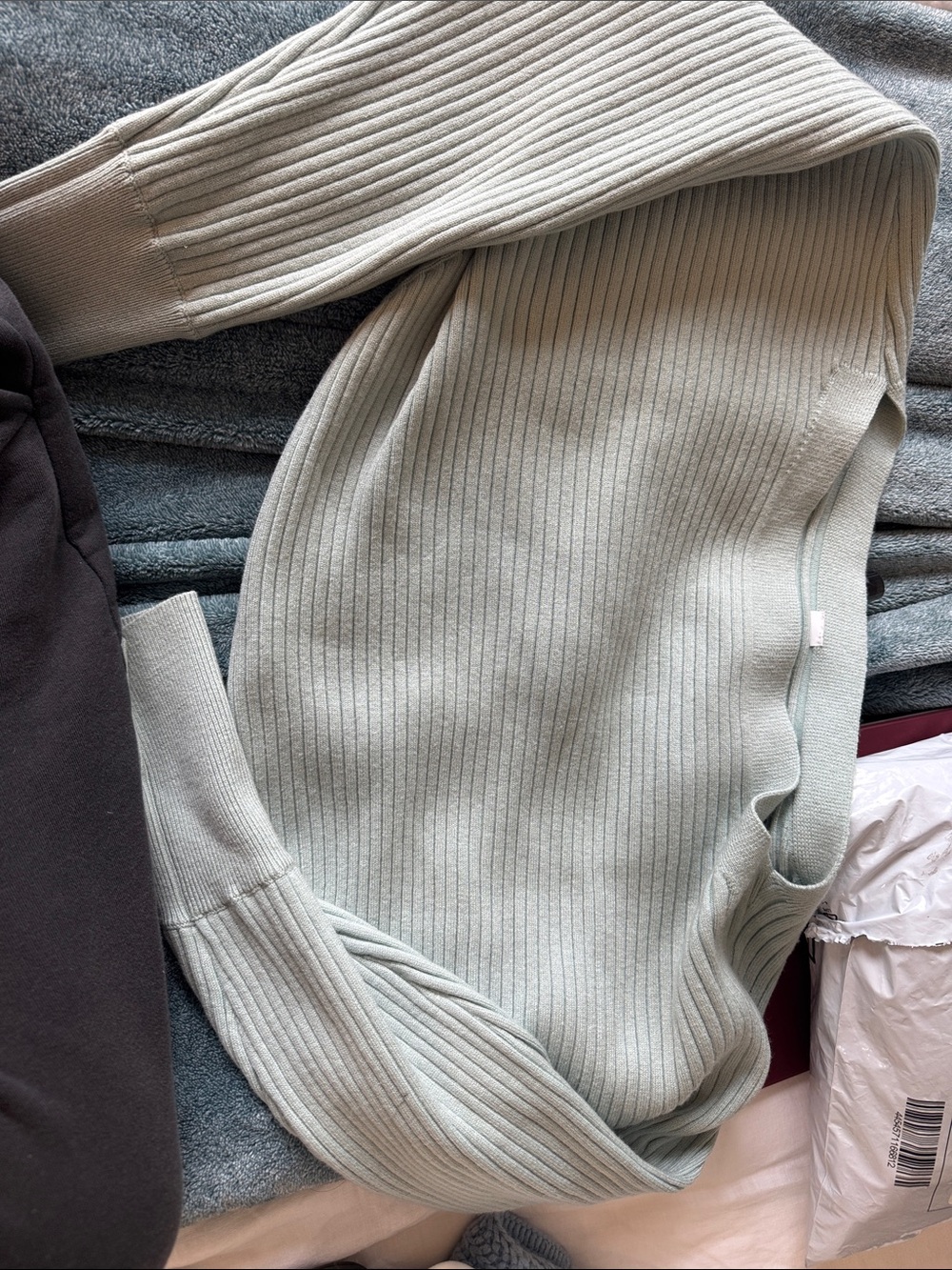 Women's Ribbed Knit boatneck Sweater in Light sea blue